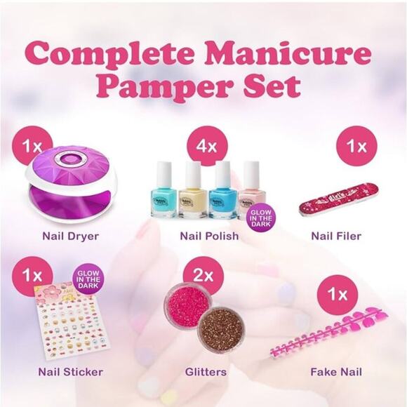 Glow in the Dark Kids Foot Spa Kit with Pedicure Kit - Kids Nail Polish Set New - Picture 2 of 7